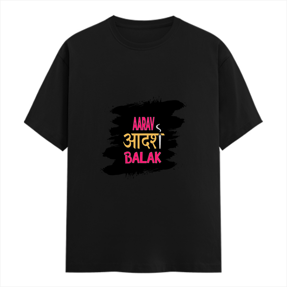 Female Classic Crew T-Shirt | Regular Fit | 180 GSM Bio-Washed Cotton Blend | Pre-Shrunk, Double-Stitched | Women | Personalized | Typography | Self-expression | Everyday | Empowering | Desi Swag Unfiltered - front - Black - mockup 1