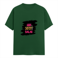 Female Classic Crew T-Shirt | Regular Fit | 180 GSM Bio-Washed Cotton Blend | Pre-Shrunk, Double-Stitched | Women | Personalized | Typography | Self-expression | Everyday | Empowering | Desi Swag Unfiltered - front - Bottle Green - mockup 1