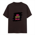 Female Classic Crew T-Shirt | Regular Fit | 180 GSM Bio-Washed Cotton Blend | Pre-Shrunk, Double-Stitched | Women | Personalized | Typography | Self-expression | Everyday | Empowering | Desi Swag Unfiltered - front - Coffee Brown - mockup 1