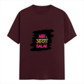 Female Classic Crew T-Shirt | Regular Fit | 180 GSM Bio-Washed Cotton Blend | Pre-Shrunk, Double-Stitched | Women | Personalized | Typography | Self-expression | Everyday | Empowering | Desi Swag Unfiltered - front - Maroon - mockup 1