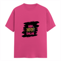 Female Classic Crew T-Shirt | Regular Fit | 180 GSM Bio-Washed Cotton Blend | Pre-Shrunk, Double-Stitched | Women | Personalized | Typography | Self-expression | Everyday | Empowering | Desi Swag Unfiltered - front - Pink - mockup 1