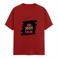 Female Classic Crew T-Shirt | Regular Fit | 180 GSM Bio-Washed Cotton Blend | Pre-Shrunk, Double-Stitched | Women | Personalized | Typography | Self-expression | Everyday | Empowering | Desi Swag Unfiltered - front - Red - mockup 1
