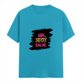 Female Classic Crew T-Shirt | Regular Fit | 180 GSM Bio-Washed Cotton Blend | Pre-Shrunk, Double-Stitched | Women | Personalized | Typography | Self-expression | Everyday | Empowering | Desi Swag Unfiltered - front - SkyBlue - mockup 1