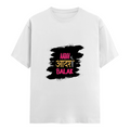 Female Classic Crew T-Shirt | Regular Fit | 180 GSM Bio-Washed Cotton Blend | Pre-Shrunk, Double-Stitched | Women | Personalized | Typography | Self-expression | Everyday | Empowering | Desi Swag Unfiltered - front - White - mockup 1