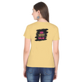Female Classic Crew T-Shirt | Regular Fit | 180 GSM Bio-Washed Cotton Blend | Pre-Shrunk, Double-Stitched | Women | Personalized | Typography | Self-expression | Everyday | Empowering | Desi Swag Unfiltered - back - Beige - mockup 2