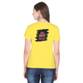 Female Classic Crew T-Shirt | Regular Fit | 180 GSM Bio-Washed Cotton Blend | Pre-Shrunk, Double-Stitched | Women | Personalized | Typography | Self-expression | Everyday | Empowering | Desi Swag Unfiltered - back - New Yellow - mockup 2