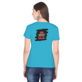 Female Classic Crew T-Shirt | Regular Fit | 180 GSM Bio-Washed Cotton Blend | Pre-Shrunk, Double-Stitched | Women | Personalized | Typography | Self-expression | Everyday | Empowering | Desi Swag Unfiltered - back - SkyBlue - mockup 2