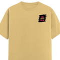 Female Classic Crew T-Shirt | Regular Fit | 180 GSM Bio-Washed Cotton Blend | Pre-Shrunk, Double-Stitched | Women | Personalized | Typography | Self-expression | Everyday | Empowering | Desi Swag Unfiltered - left pocket - Beige - mockup 3
