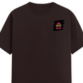 Female Classic Crew T-Shirt | Regular Fit | 180 GSM Bio-Washed Cotton Blend | Pre-Shrunk, Double-Stitched | Women | Personalized | Typography | Self-expression | Everyday | Empowering | Desi Swag Unfiltered - left pocket - Coffee Brown - mockup 3