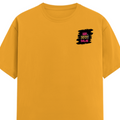 Female Classic Crew T-Shirt | Regular Fit | 180 GSM Bio-Washed Cotton Blend | Pre-Shrunk, Double-Stitched | Women | Personalized | Typography | Self-expression | Everyday | Empowering | Desi Swag Unfiltered - left pocket - Golden Yellow - mockup 3