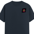 Female Classic Crew T-Shirt | Regular Fit | 180 GSM Bio-Washed Cotton Blend | Pre-Shrunk, Double-Stitched | Women | Personalized | Typography | Self-expression | Everyday | Empowering | Desi Swag Unfiltered - left pocket - Navy Blue - mockup 3