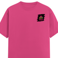 Female Classic Crew T-Shirt | Regular Fit | 180 GSM Bio-Washed Cotton Blend | Pre-Shrunk, Double-Stitched | Women | Personalized | Typography | Self-expression | Everyday | Empowering | Desi Swag Unfiltered - left pocket - Pink - mockup 3
