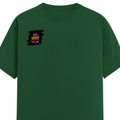 Female Classic Crew T-Shirt | Regular Fit | 180 GSM Bio-Washed Cotton Blend | Pre-Shrunk, Double-Stitched | Women | Personalized | Typography | Self-expression | Everyday | Empowering | Desi Swag Unfiltered - right pocket - Bottle Green - mockup 4