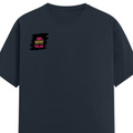 Female Classic Crew T-Shirt | Regular Fit | 180 GSM Bio-Washed Cotton Blend | Pre-Shrunk, Double-Stitched | Women | Personalized | Typography | Self-expression | Everyday | Empowering | Desi Swag Unfiltered - right pocket - Navy Blue - mockup 4