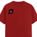 Female Classic Crew T-Shirt | Regular Fit | 180 GSM Bio-Washed Cotton Blend | Pre-Shrunk, Double-Stitched | Women | Personalized | Typography | Self-expression | Everyday | Empowering | Desi Swag Unfiltered - right pocket - Red - mockup 4