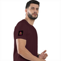 Female Classic Crew T-Shirt | Regular Fit | 180 GSM Bio-Washed Cotton Blend | Pre-Shrunk, Double-Stitched | Women | Personalized | Typography | Self-expression | Everyday | Empowering | Desi Swag Unfiltered - right sleeve - Maroon - mockup 6