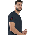 Female Classic Crew T-Shirt | Regular Fit | 180 GSM Bio-Washed Cotton Blend | Pre-Shrunk, Double-Stitched | Women | Personalized | Typography | Self-expression | Everyday | Empowering | Desi Swag Unfiltered - right sleeve - Navy Blue - mockup 6
