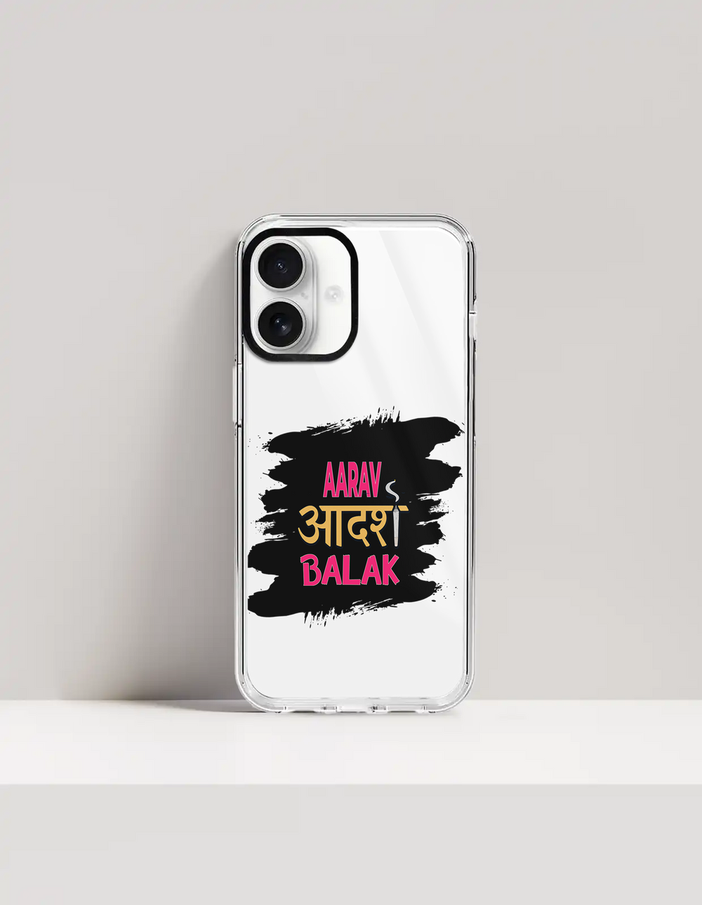 iPhone Glass Case | For Various iPhone Models | Tempered Glass & TPU | Hybrid Protection, Wireless Charging | Unisex | Personalized | Typography | Self-expression | Everyday | Empowering | Desi Swag Unfiltered - front_16 - 16 - mockup 4