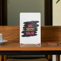 Acrylic Display Stand | 4x6 Inch | Clear Acrylic | Tabletop Display | Unisex | Personalized | Typography | Self-expression | Everyday | Empowering | Desi Swag Unfiltered - front - White - mockup 1