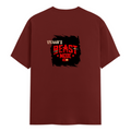 Male Classic Crew T-Shirt | Men's Regular Fit | 180 GSM Bio-Washed Cotton | Pre-Shrunk, Double-Stitched | Personalized | Grunge | Motivation | Self-improvement | Everyday | Empowering | Empowering Beast Mode (concept) - back - Brick Red - mockup 2
