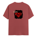 Male Classic Crew T-Shirt | Men's Regular Fit | 180 GSM Bio-Washed Cotton | Pre-Shrunk, Double-Stitched | Personalized | Grunge | Motivation | Self-improvement | Everyday | Empowering | Empowering Beast Mode (concept) - back - Coral - mockup 2