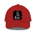 Sports Cap | Universal Fit | Lightweight Breathable Fabric | Perforated Airflow | Unisex Adult | Personalized | Typography | Overcoming Challenges | Self-purchase | Empowering - front - Red - mockup 1