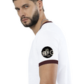 Ringer T-Shirt | Unisex Fit | 100% Cotton | Bio-Washed, Pre-Shrunk, Rib Neck | Adults | Personalized | Typography | Birth Year | Everyday | Confident - left sleeve - Maroon off white - mockup 5