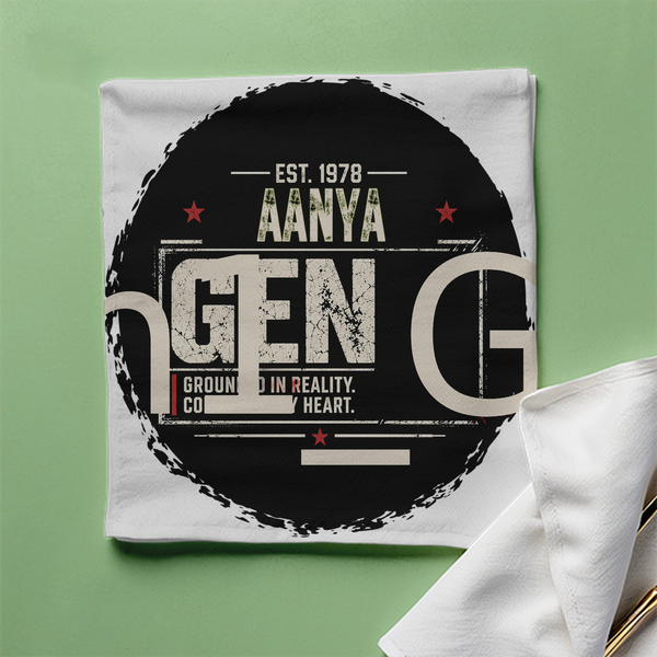 Cloth Napkin | Standard Dining Size | 100% Polyester | Soft, Durable, Hemmed | Unisex | Personalized | Typography | Birth Year | Everyday | Confident