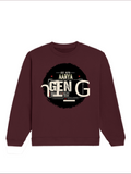 Oversized Sweatshirt | Relaxed Fit Unisex | 90% Cotton 10% Polyester 400 GSM | Pre-Shrunk Drop Shoulder | Unisex | Personalized | Typography | Birth Year | Everyday | Confident - front - Maroon - mockup 1