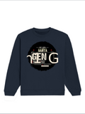 Oversized Sweatshirt | Relaxed Fit Unisex | 90% Cotton 10% Polyester 400 GSM | Pre-Shrunk Drop Shoulder | Unisex | Personalized | Typography | Birth Year | Everyday | Confident - front - Navy Blue - mockup 1