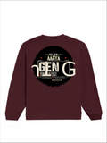 Oversized Sweatshirt | Relaxed Fit Unisex | 90% Cotton 10% Polyester 400 GSM | Pre-Shrunk Drop Shoulder | Unisex | Personalized | Typography | Birth Year | Everyday | Confident - back - Maroon - mockup 2