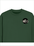Oversized Sweatshirt | Relaxed Fit Unisex | 90% Cotton 10% Polyester 400 GSM | Pre-Shrunk Drop Shoulder | Unisex | Personalized | Typography | Birth Year | Everyday | Confident - left pocket - Bottle Green - mockup 3