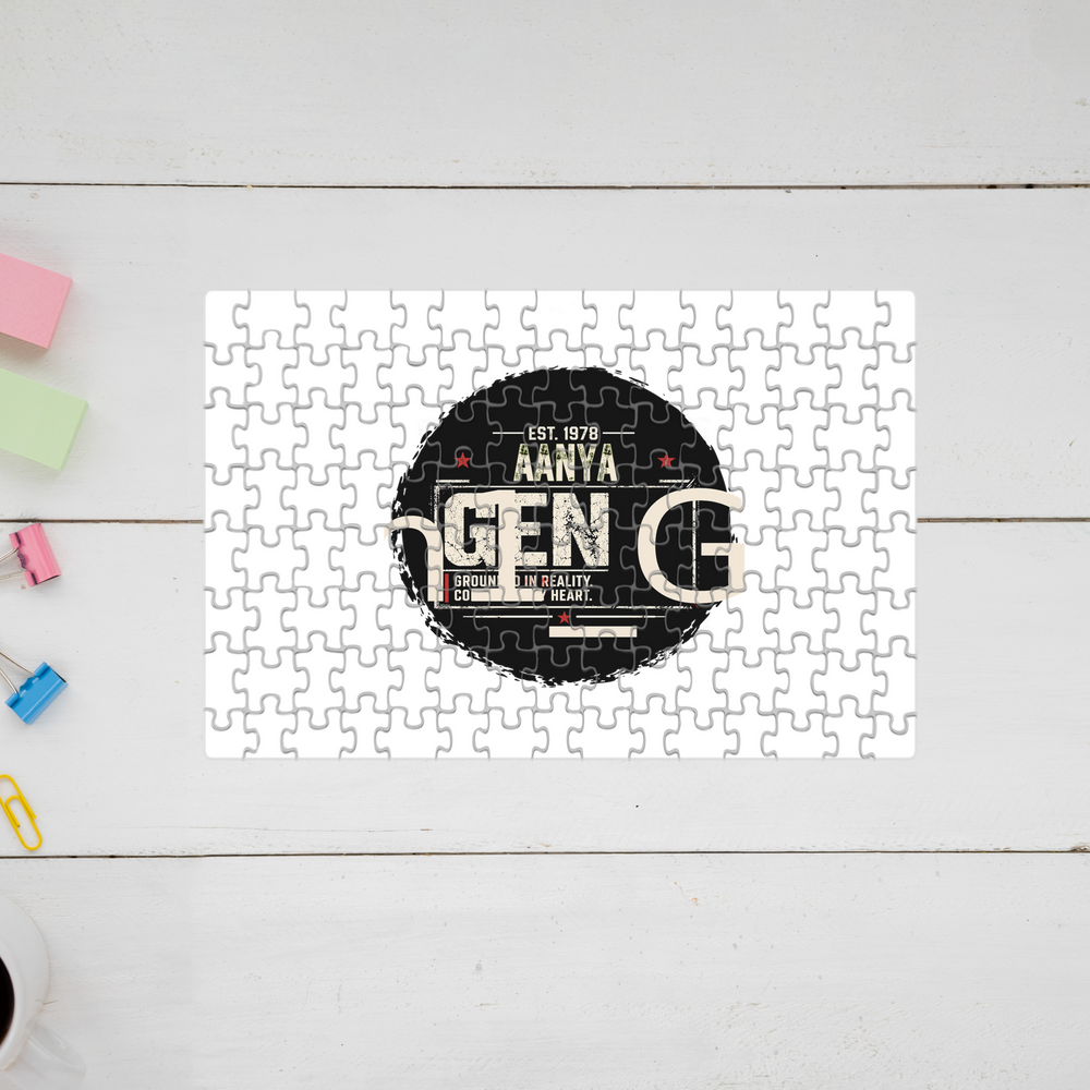 Jigsaw Puzzle | 120 Pieces A4 Size | Recycled Paper Semi-Glossy Finish | Fade-Proof Engaging Entertainment | Unisex | Personalized | Typography | Birth Year | Everyday | Confident - front - mockup 1