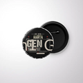 Pin Button Badge | Durable Metal | Glossy Finish | Unisex | Personalized | Typography | Birth Year | Everyday | Confident - front - White - mockup 1