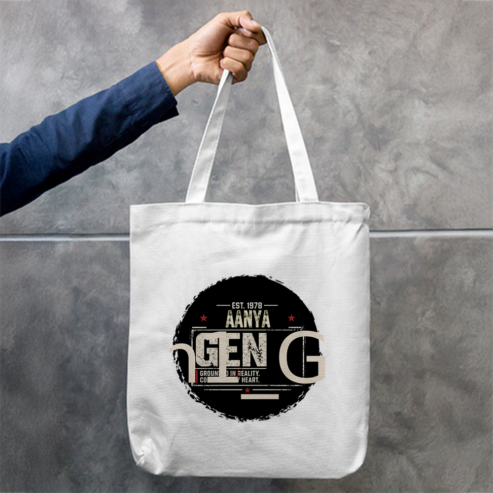 Tote Bag Zipper | Unisex | 100% Cotton Canvas | Zipper Closure, Long Handles | Everyday Use | Personalized | Typography | Birth Year | Everyday | Confident - front - mockup 1