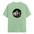 Male Classic Crew T-Shirt | Men's Regular Fit | 180 GSM Bio-Washed Cotton | Pre-Shrunk, Double-Stitched | Personalized | Typography | Birth Year | Everyday | Confident - back - Jade - mockup 2