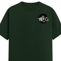 Male Classic Crew T-Shirt | Men's Regular Fit | 180 GSM Bio-Washed Cotton | Pre-Shrunk, Double-Stitched | Personalized | Typography | Birth Year | Everyday | Confident - left pocket - Bottle Green - mockup 3