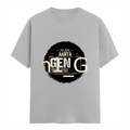 Female Classic Crew T-Shirt | Regular Fit | 180 GSM Bio-Washed Cotton Blend | Pre-Shrunk, Double-Stitched | Women | Personalized | Typography | Birth Year | Everyday | Confident - front - Grey Melange - mockup 1