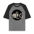 Unisex Oversized Raglan T-Shirt | Relaxed Fit | 180 GSM Bio-Washed Cotton | Two-Tone Style | Pre-Shrunk Comfort | Personalized | Typography | Birth Year | Everyday | Confident - front - mockup 1