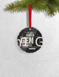Christmas Ornaments | 3x3 Inch Home Decor | Acrylic | Waterproof, Fade-Proof, Ready to Hang | Unisex | Personalized | Typography | Birth Year | Everyday | Confident - Christmas Ornaments Accessory