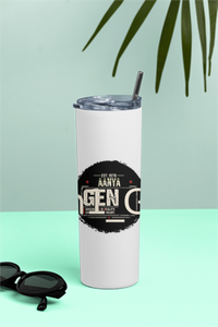 Tumbler Bottle | 20oz Capacity | Stainless Steel | Double-Wall Insulated, Splash-Proof Lid, Metal Straw | Everyday Use | Personalized | Typography | Birth Year | Everyday | Confident - Tumbler Bottle Accessory