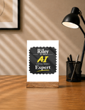 Acrylic Photo Frame with Stand | 5x7 Inch | Acrylic & Wood | UV Printed Tabletop Display | Universal | Personalized | Typography | Humor | Identity | Everyday | Humorous | Desi AI Expert - front - mockup 1