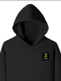 Pullover Hoodie | Unisex Regular Fit | Cotton Blend Tri-Layer | All-Season Comfort, Ribbed Cuffs | Adults | Personalized | Typography | Humor | Identity | Everyday | Humorous | Desi AI Expert - left pocket - Black - mockup 3