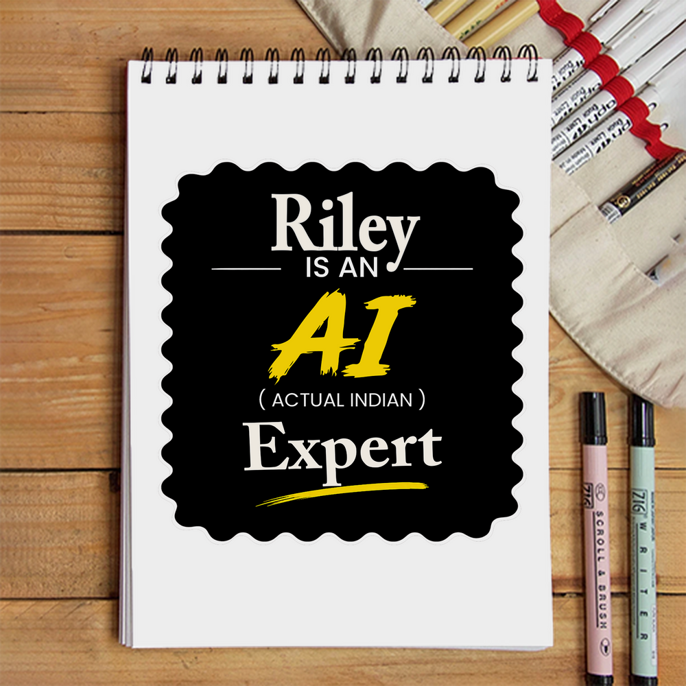 Sketchbook | A5 Size | 140 GSM Paper | Spiral Bound | Unisex | Personalized | Typography | Humor | Identity | Everyday | Humorous | Desi AI Expert - front - White - mockup 1