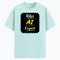 Cotton Stretch T-Shirt | Unisex Fit | 95% Cotton 5% Spandex | Breathable Flexible Durable | Adults | Personalized | Typography | Humor | Identity | Everyday | Humorous | Desi AI Expert - front - Mint - mockup 1