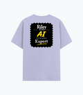 Cotton Stretch T-Shirt | Unisex Fit | 95% Cotton 5% Spandex | Breathable Flexible Durable | Adults | Personalized | Typography | Humor | Identity | Everyday | Humorous | Desi AI Expert - back - Lavender - mockup 2