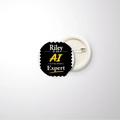 Pin Button Badge | Glossy Finish | Rust-Free Metal | Pin Attached | Unisex | Personalized | Typography | Humor | Identity | Everyday | Humorous | Desi AI Expert - front_44mm - 44mm - White - mockup 2