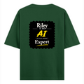 Oversized Classic T-Shirt | Unisex Relaxed Fit | 100% Super-Combed Cotton | Pre-Shrunk, Double-Stitched | Adults | Personalized | Typography | Humor | Identity | Everyday | Humorous | Desi AI Expert - back - Bottle Green - mockup 2