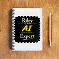 A5 Notepad | 120 Pages, Ruled/Unruled | 70 GSM Natural Shade Paper, 300 GSM Cover | Wire Bound | Everyday Use | Personalized | Typography | Humor | Identity | Everyday | Humorous | Desi AI Expert - front - White - mockup 1
