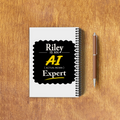 A5 Notepad | 120 Pages, Ruled/Unruled | 70 GSM Natural Shade Paper, 300 GSM Cover | Wire Bound | Everyday Use | Personalized | Typography | Humor | Identity | Everyday | Humorous | Desi AI Expert - back_3 - White - mockup 6